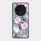 Retro Floral Glossy Glass Case Cover V2 For Oppo F27 Pro Plus 5G