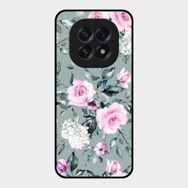 Retro Floral Glossy Glass Case Cover V2 For Oppo F29 5G
