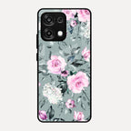 Retro Floral Glossy Glass Case Cover V2 For Oppo F31 5G