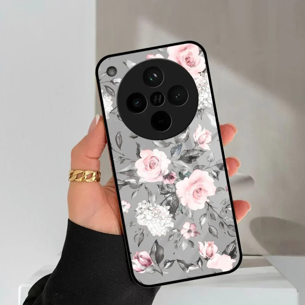 Retro Floral Glossy Glass Case Cover V2 For Oppo - ShopOnCliQ