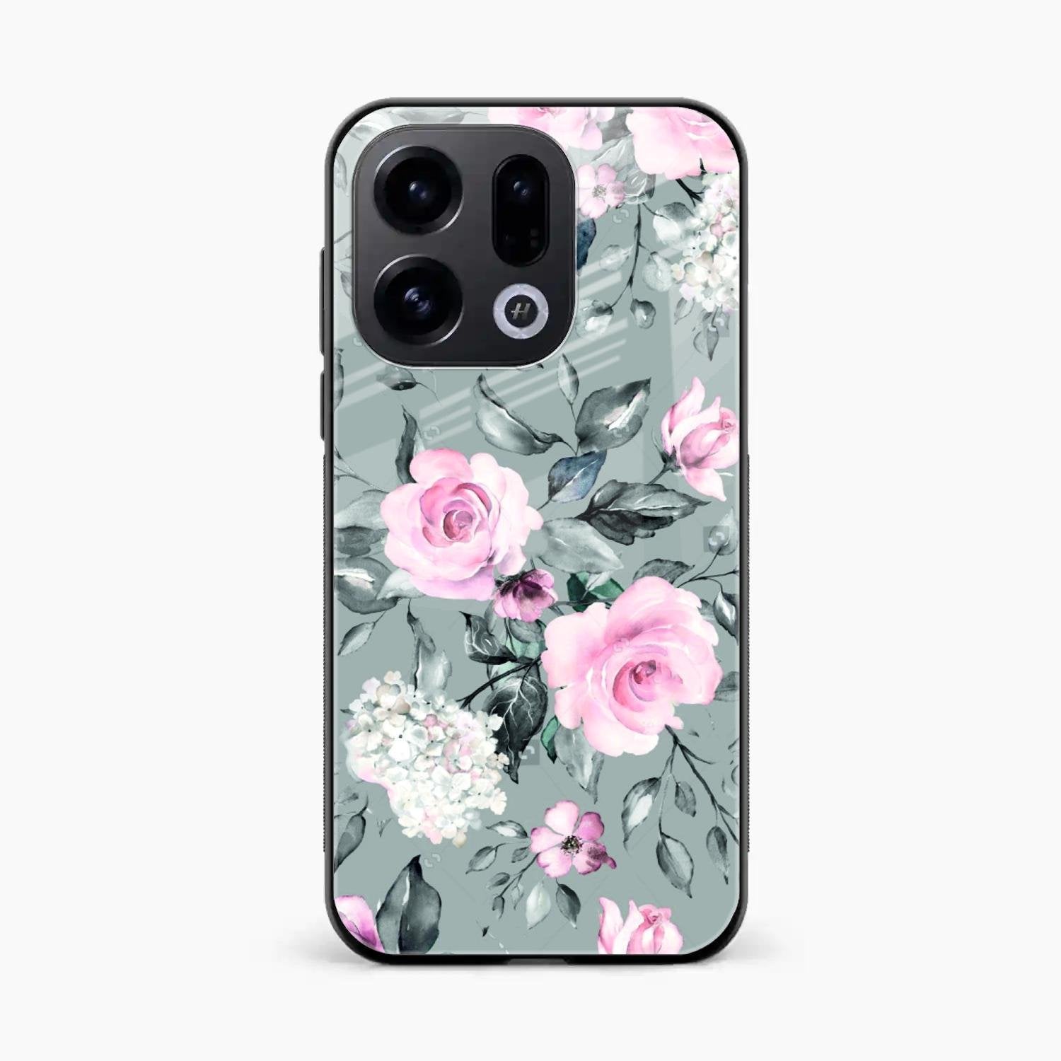 Retro Floral Glossy Glass Case Cover V2 For Oppo Find X9 5G