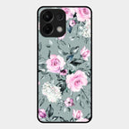 Retro Floral Glossy Glass Case Cover V2 For Oppo K13 5G