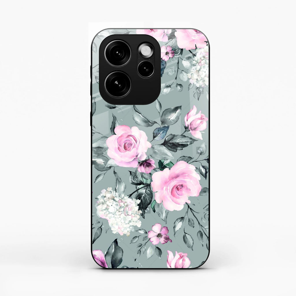 Retro Floral Glossy Glass Case Cover V2 For Oppo Reno 15C 5G
