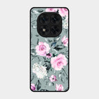 Retro Floral Glossy Glass Case Cover V2 For Poco X7 5G