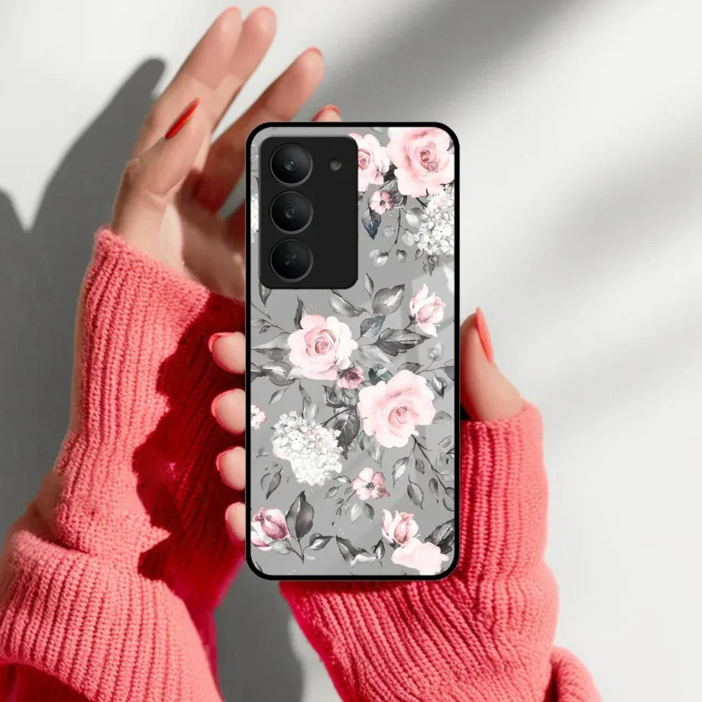 Retro Floral Glossy Glass Case Cover V2 For Realme/Narzo - ShopOnCliQ
