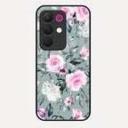 Retro Floral Glossy Glass Case Cover V2 For Realme 15X 5G