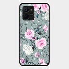 Retro Floral Glossy Glass Case Cover V2 For Realme 9I 5G