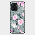 Retro Floral Glossy Glass Case Cover V2 For Realme C33 2023