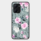 Retro Floral Glossy Glass Case Cover V2 For Realme C33 2023