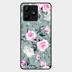 Retro Floral Glossy Glass Case Cover V2 For Realme C53