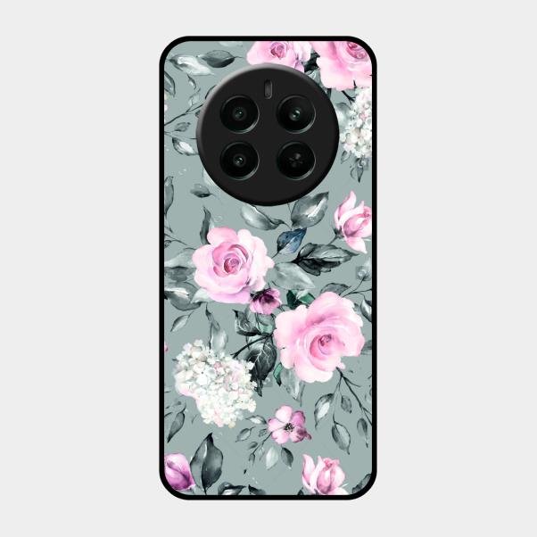 Retro Floral Glossy Glass Case Cover V2 For Realme Narzo 70 Pro 5G
