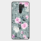 Retro Floral Glossy Glass Case Cover V2 For Redmi 9 Prime