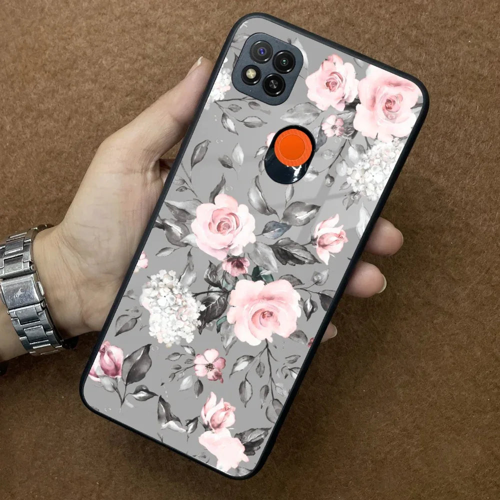 Retro Floral Glossy Glass Case Cover V2 For Poco - ShopOnCliQ