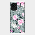 Retro Floral Glossy Glass Case Cover V2 For Redmi Note 10