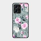 Retro Floral Glossy Glass Case Cover V2 For Redmi Note 12 4G