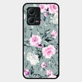 Retro Floral Glossy Glass Case Cover V2 For Redmi Note 12 5G