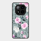 Retro Floral Glossy Glass Case Cover V2 For Redmi Note 14 Pro Plus 5G