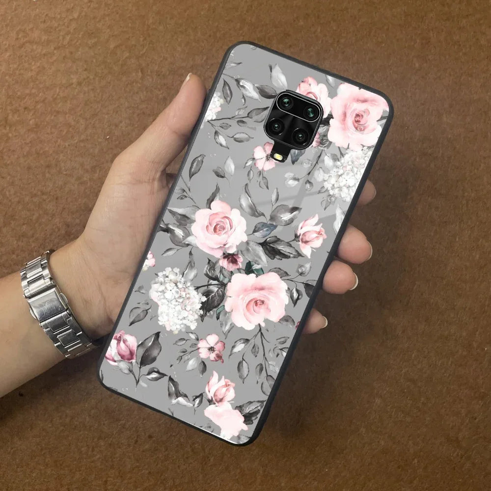 Retro Floral Glossy Glass Case Cover V2 For Poco - ShopOnCliQ