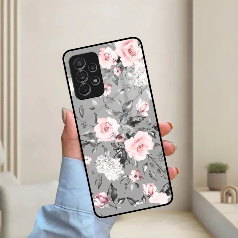 Retro Floral Glossy Glass Case Cover V2 For Samsung - ShopOnCliQ