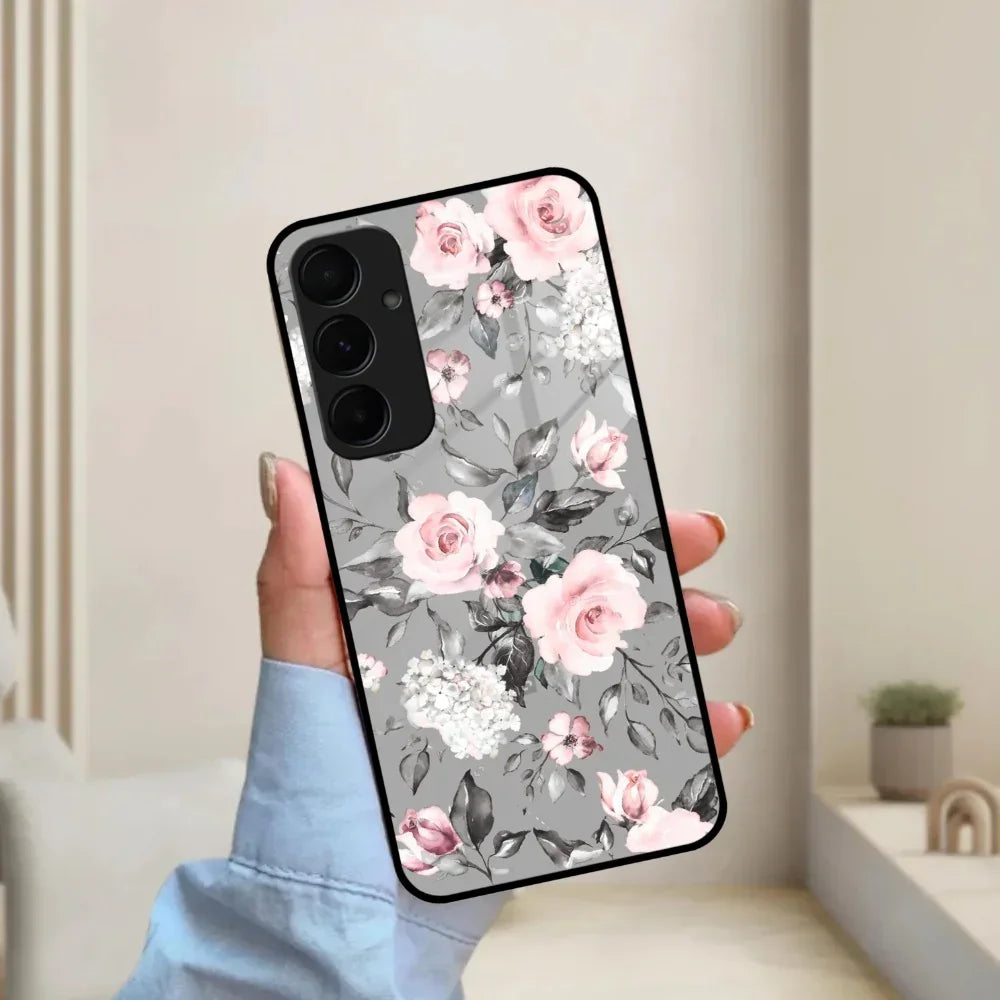 Retro Floral Glossy Glass Case Cover V2 For Samsung - ShopOnCliQ