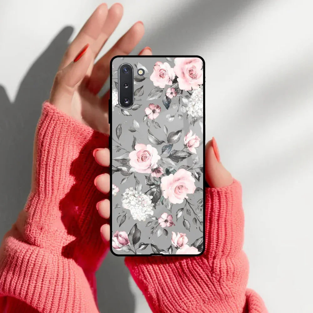 Retro Floral Glossy Glass Case Cover V2 For Samsung - ShopOnCliQ
