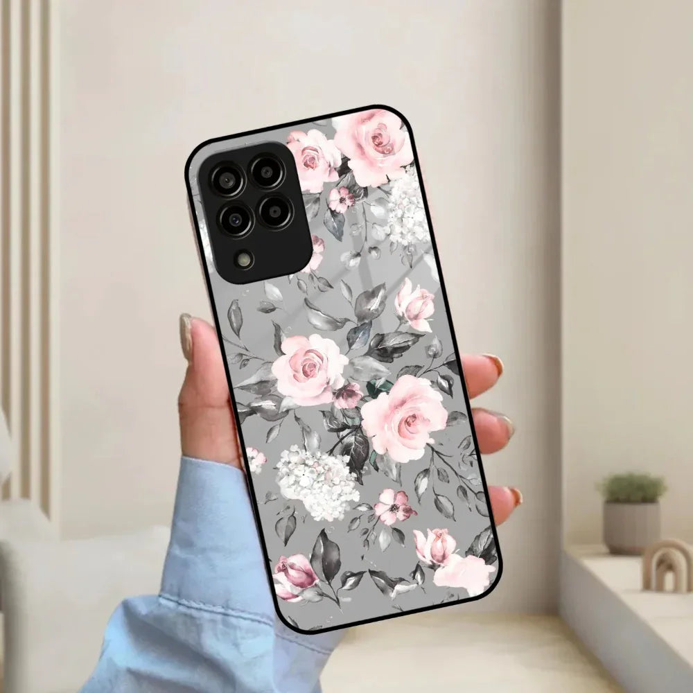 Retro Floral Glossy Glass Case Cover V2 For Samsung - ShopOnCliQ