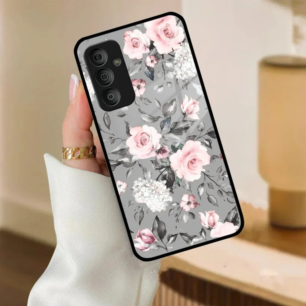 Retro Floral Glossy Glass Case Cover V2 For Samsung - ShopOnCliQ