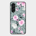 Retro Floral Glossy Glass Case Cover V2 For Samsung Galaxy A17 5G