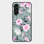 Retro Floral Glossy Glass Case Cover V2 For Samsung Galaxy A17 5G