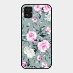 Retro Floral Glossy Glass Case Cover V2 For Samsung Galaxy F14 5G