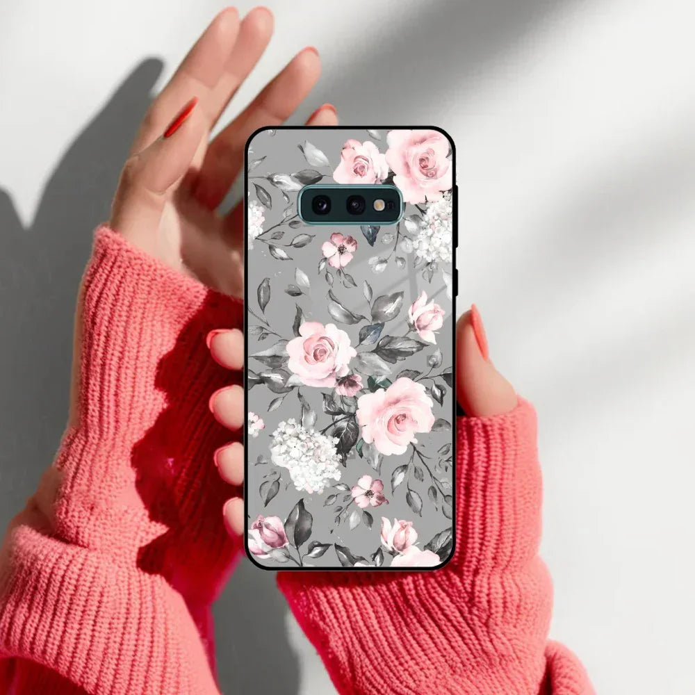 Retro Floral Glossy Glass Case Cover V2 For Samsung - ShopOnCliQ