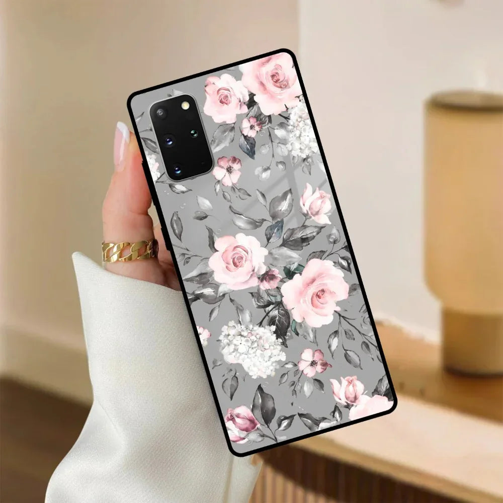 Retro Floral Glossy Glass Case Cover V2 For Samsung - ShopOnCliQ