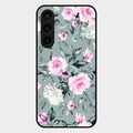 Retro Floral Glossy Glass Case Cover V2 For Samsung Galaxy S23 Fe 5G
