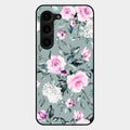 Retro Floral Glossy Glass Case Cover V2 For Samsung Galaxy S23 Plus 5G