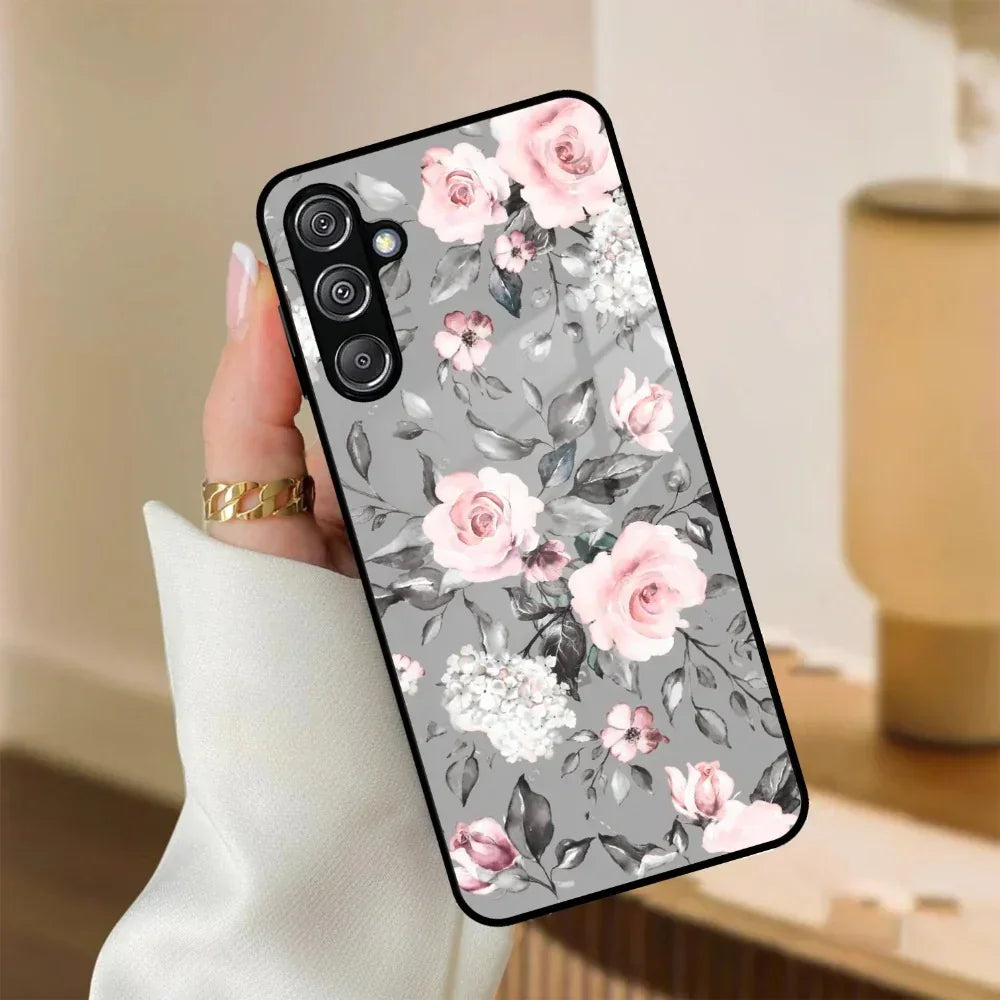 Retro Floral Glossy Glass Case Cover V2 For Samsung - ShopOnCliQ