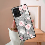 Retro Floral Glossy Glass Case Cover V2 For Vivo - ShopOnCliQ