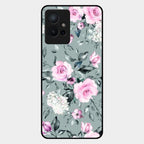 Retro Floral Glossy Glass Case Cover V2 For Vivo T1 5G