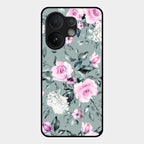 Retro Floral Glossy Glass Case Cover V2 For Vivo T4 Pro 5G
