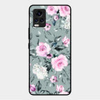 Retro Floral Glossy Glass Case Cover V2 For Vivo V20 Pro 5G