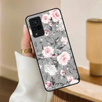 Retro Floral Glossy Glass Case Cover V2 For Vivo - ShopOnCliQ