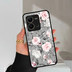 Retro Floral Glossy Glass Case Cover V2 For Vivo - ShopOnCliQ