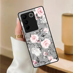 Retro Floral Glossy Glass Case Cover V2 For Vivo - ShopOnCliQ