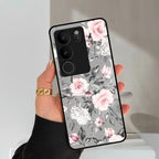Retro Floral Glossy Glass Case Cover V2 For Vivo - ShopOnCliQ