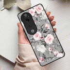 Retro Floral Glossy Glass Case Cover V2 For Vivo - ShopOnCliQ