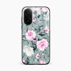 Retro Floral Glossy Glass Case Cover V2 For Vivo V60e 5G