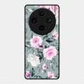 Retro Floral Glossy Glass Case Cover V2 For Vivo X100 Pro 5G