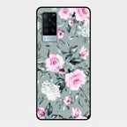 Retro Floral Glossy Glass Case Cover V2 For Vivo X60 5G