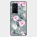 Retro Floral Glossy Glass Case Cover V2 For Vivo X60 Pro Plus 5G