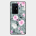 Retro Floral Glossy Glass Case Cover V2 For Vivo X70 Pro Plus 5G