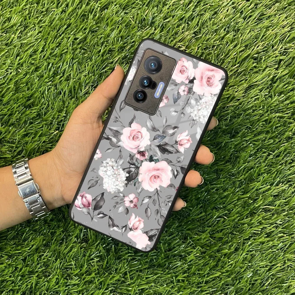 Retro Floral Glossy Glass Case Cover V2 For Vivo - ShopOnCliQ
